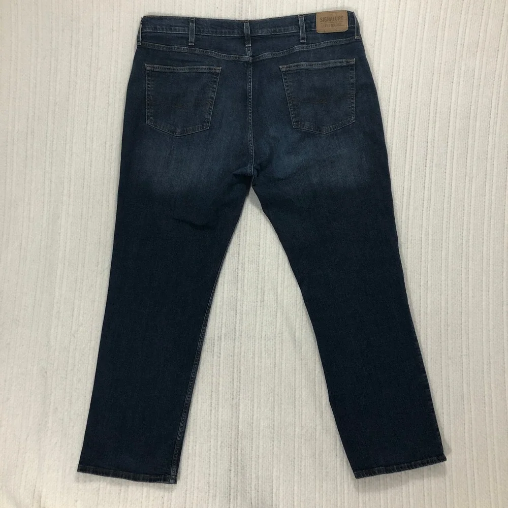 Signature by Levi Strauss Men Dark Wash Straight‎ Leg Jeans W40 L30 Gold Label